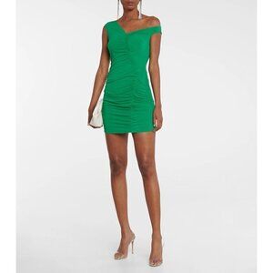 SELF-PORTRAIT Ruched Minidress Green Size 4